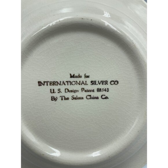 Vintage International Silver Co Baby Feeding Dish By Salem China Co - Picture 6 of 16